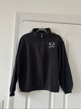 Vintage women’s Black Quarter-Zip Sweater size M - Kappa Delta Indiana Universit